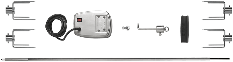 6963X-RotisserieKitParts-transparent-Str-800px Hochwertiges Drehspieß-Kit für P/Pro665 – Bild 1