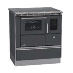 Festbrennstoffherd Rega2 75 mit Ceranfeld, RA links, anthrazit