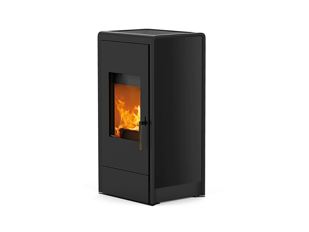 Kopie von pölzl_willhaben_produktbild - 2025-11-07T121358.498 Kaminofen Rika Cook Dekorglas schwarz, Korpus schwarz – Bild 1