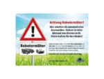 Hinweisschild für Robotermäher