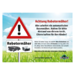 Hinweisschild für Robotermäher