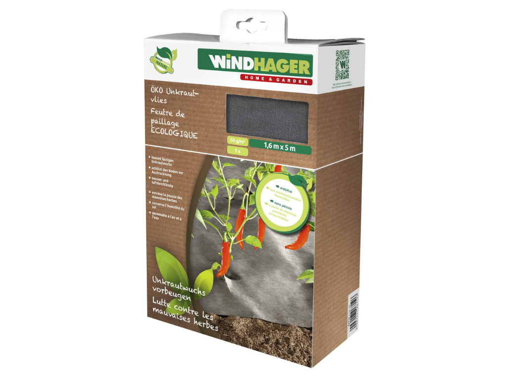Kopie von pölzl_willhaben_produktbild (4) Windhager Öko-Unkrautvlies 5 x 1,6 m, 50 g/m² – Bild 1