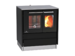 LOHBERGER Festbrennstoffherd Style 75 Edition, Schwarz, RA links